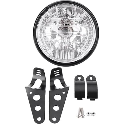 Universal Motorcycle Motorbike Headlight Turn Signal Light Bulb Motorcycle Headlight With Bracket (Yellow Light)