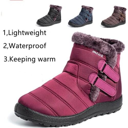 Women Boots 2021 Fashion Waterproof Snow Boots For Winter Shoes Windproof Casual Lightweight Ankle Botas Warm Winter Boots