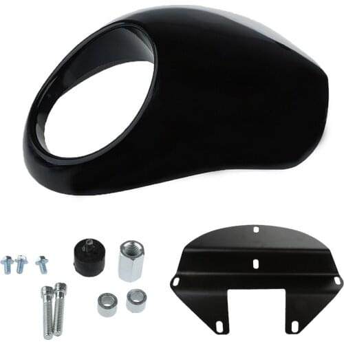 1 Set Motorcycle Head light Mask Headlight Fairing Front Cowl Fork Mount For Harley Sportster FX/XL Black Motor Accessories