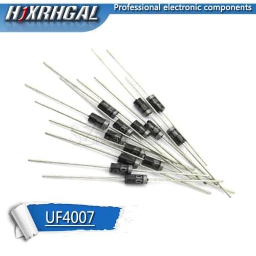 100pcs Rectifier Diode 1A 1000V DO-41 UF4007 hjxrhgal