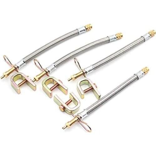 4Pcs 12 Inch Flexible Valve Stem Extenders Stainless Steel Tyre Tire Valve Stem Extension Adaptors Car Truck Trailer