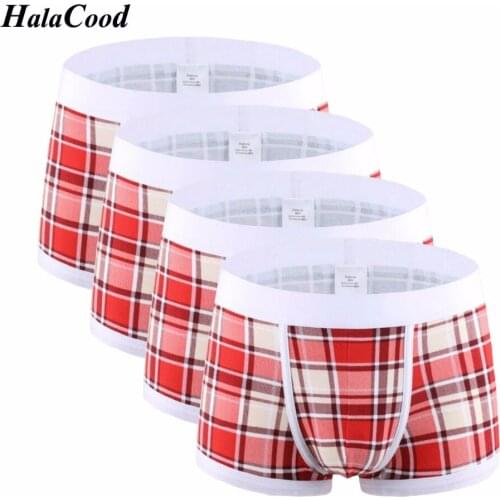 4Pcs/lot Fashion Male Boxer Shorts Cotton Men Homme Sexy Plus Size Underwear Cueca Cotton Breathable Underpant Interior Hombre