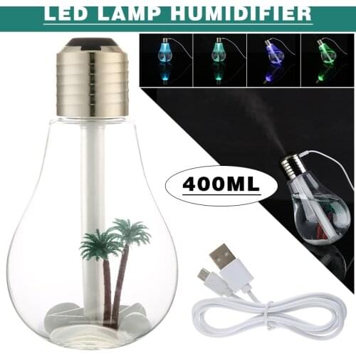 400ML Portable USB Aromatherapy Essential Oil Diffuser Colorful Changing LED Light Ultrasonic Air Humidifier For Car Home Office