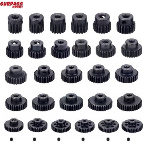 5pcs 48DP 3.175mm Chrome Steel Gears 13T 14T 15T 16T 17T 18T 19T 20T 21T 22T 23T Motor Pinion Gears Combo For 1/10 Car Motor