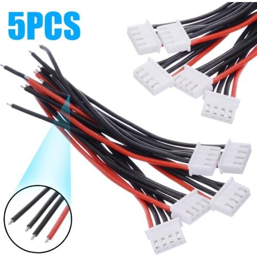 5Pcs/set 2S 3S 4S 5S 6S LiPo Battery Balance Charger Silicone Cable Wire JST-XH Connector Balancer Cable