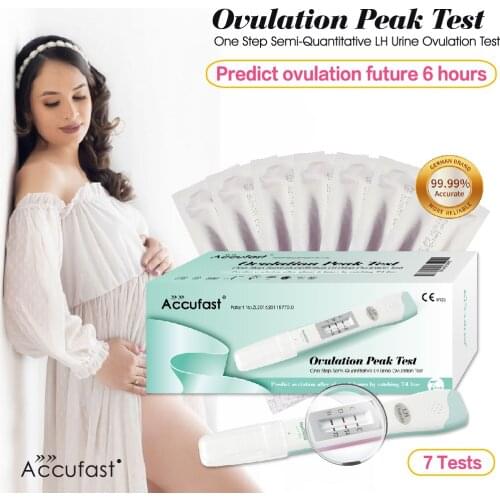 ACCUFAST 7Pcs One Step Semi-Quantitative LH Urine Ovulation Test Midstream Predict Ovulation After 6 Hours Test Stick