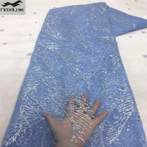 Madison African Lace Fabric With Big Sequins French Mesh Lace Fabric 2021 High Quality Lace Nigerian Lace Fabric For Party