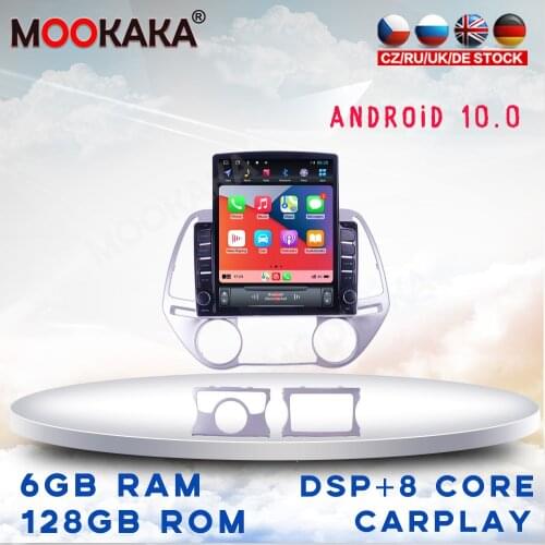 For Hyundai I20 2008-2014 Tesla Screen Android 10 Car Multimedia Stereo Player Carplay GPS Navigation Head Unit DVD