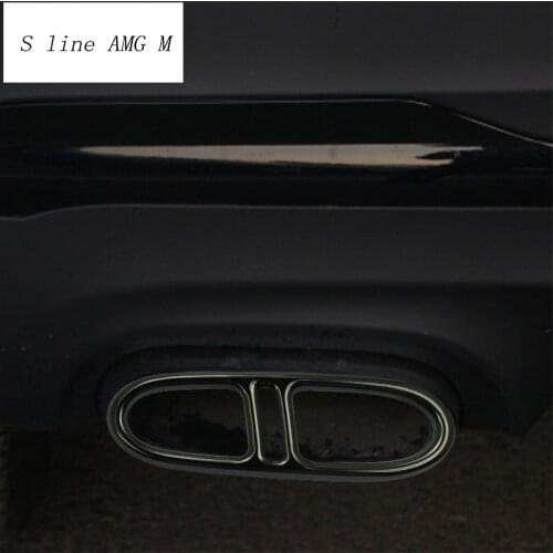 Stainless Steel Automobiles Tail Throat Frame Decoration Stickers For Mercedes Benz GLA Class H247 2020 Exhaust Pipe Accessories