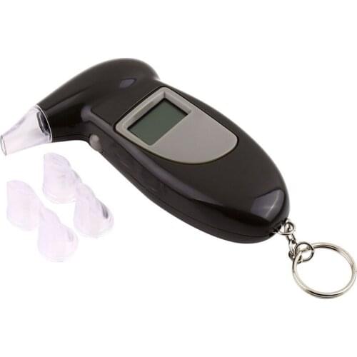 Keychain Breathalyzer Portable Alcohol Tester with Digital LCD Screen, 4 Mouthpieces, Fast Accurate Blood Alcohol Tester