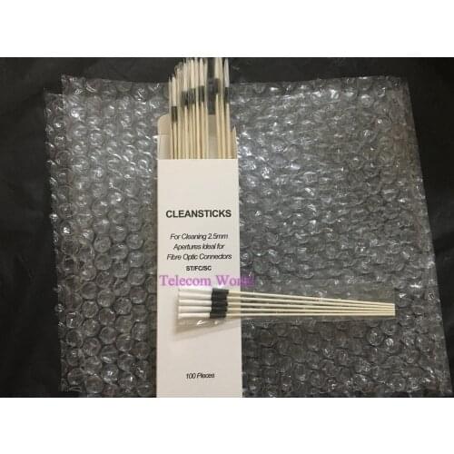 Free Shipping 100pcs/pack 2.5mm Fiber Optic Cleaning Sticks Cleaning Swab for FC/SC/ST Connector 2.5mm Cleaning Sticks/ Swab