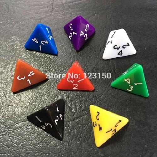 DC-038 Plastic Dice, 4 Sides with Numbers, Digital Dice, 100pcs/lot, Free Shipping