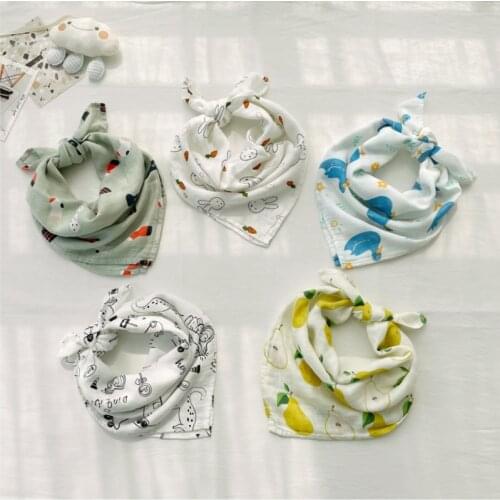 Baby multifunctional cotton triangle towel 12 childrens eating saliva towel childrens home headscarf for men and women