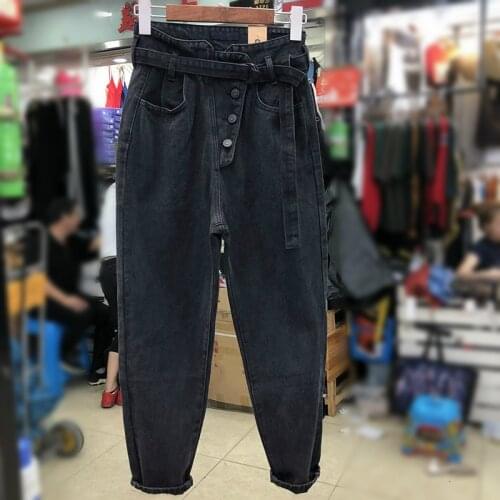 Vintage High Waist Jeans Woman 2021 Boyfriend Jeans For Women Mom Jeans Streetwear Harem Denim Pants Female Trousers Plus Size