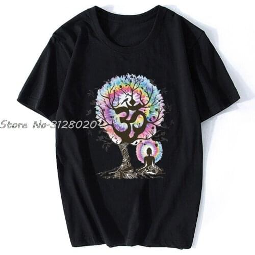 T-Shirt Yoga Meditation India Zen Om Tree Beautiful Birds Print T Shirt New Arrival Men Fashion Funny Tees Short 3D Print Tshirt