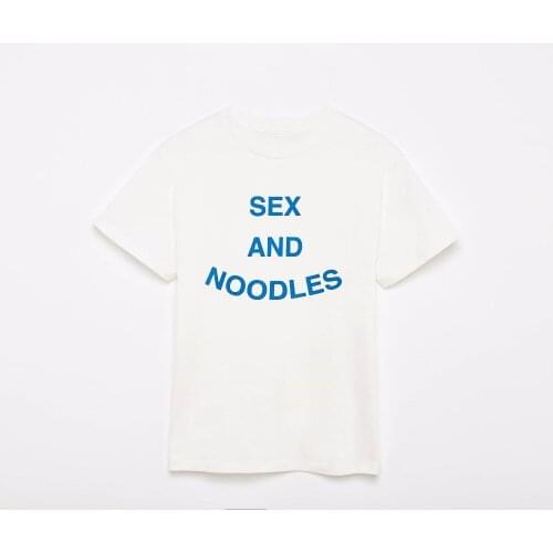 Kuakuayu HJN Sex and Noodles Letter Print Top Tee Summer Fashion Tshirt