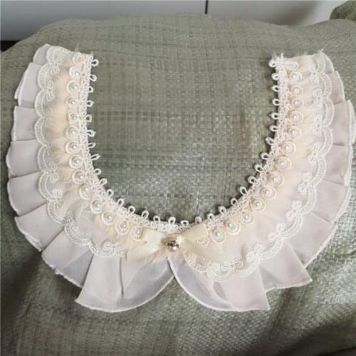 Exquisite Mesh Lace And Fur Collar Chiffon Fake Doll Collar Adult Big Children Collar Accessories Lace