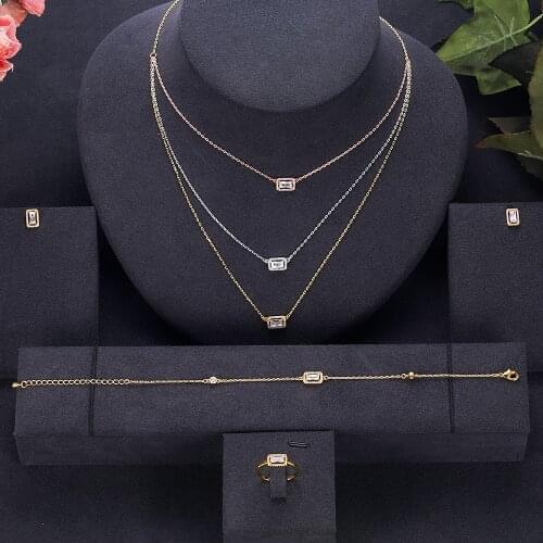 Jankelly Hotsale African 4pcs Bridal Jewelry Sets New Fashion Dubai Jewelry Set For Women Wedding Party Accessories Design