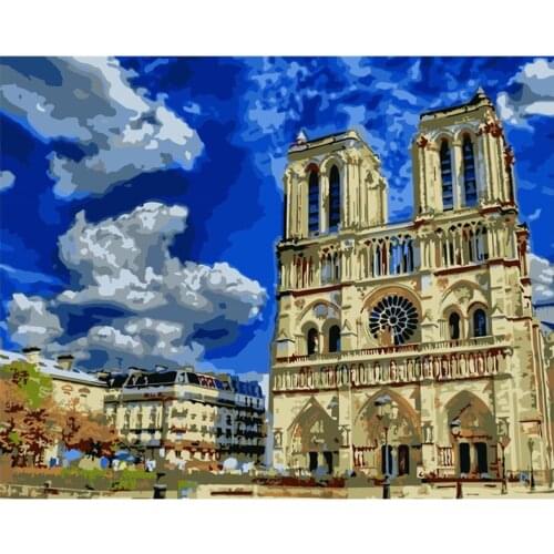 Painting By Numbers DIY Dropshipping 40x50cm The Beauty of the Building Landscape Handmade Gift For Adult Unique Gift Home Decor