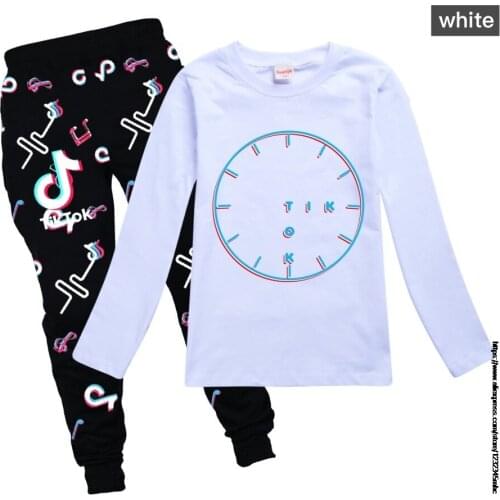 Spring Autumn Baby Boys Sets Clothes Kids Cartoon Tik Tok Cotton Long Sleeve T-shirt Tops+ Pants Suits Clothing