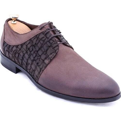 Suede Patterned Brown Shoe Wessi