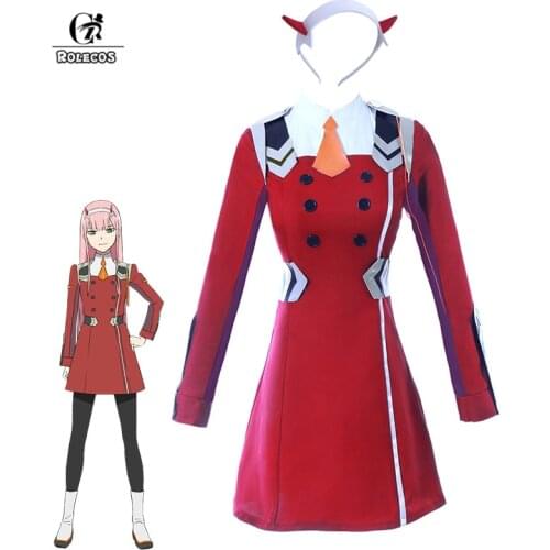 ROLECOS DARLING 02 Zero Two Cosplay Costume Anime DARLING in the FRANXX Cosplay Costume DFXX Women Red Costume Full Sets