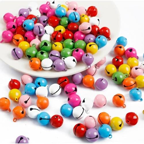 14mm Beautiful Iron Loose Metal Beads Jingle Bells Christmas Tree Decoration Pet Pendants Handmade DIY Crafts Christmas Bells