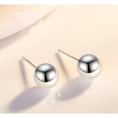 2pcs 2/2.5/3/4/5mm Round Bead 925 Sterling Silver Earrings Stud Ear Posts Anti Allergy Pure Silver Earring