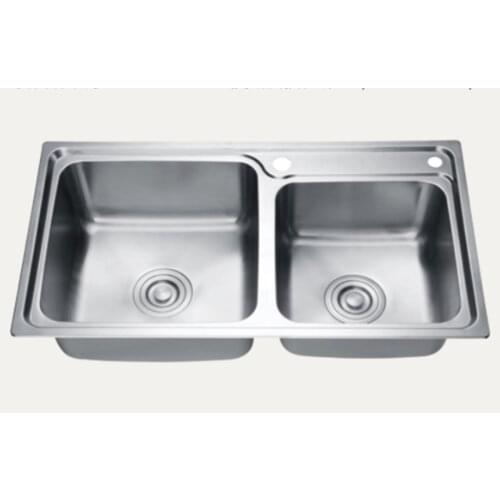Stainless Steel Kitchen Sink Slot Dish Basin Kitchen Sink Drain Basket And Drain Pip Rectangular SMB7843