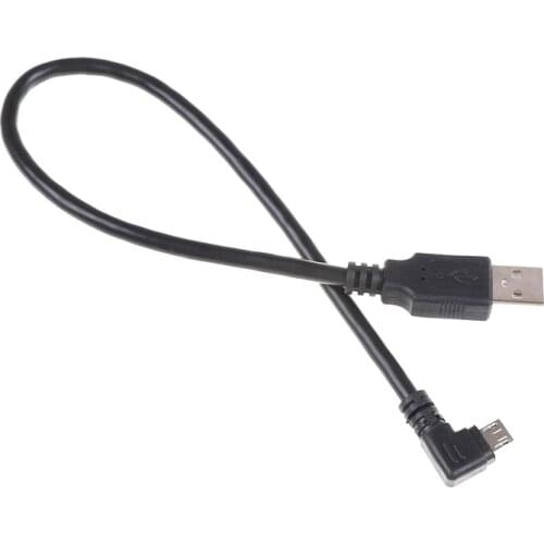 Left Angled 90 Degree Micro USB Male To USB Data Charge Connector Cable 25cm For Tablet Phone Charging Cable