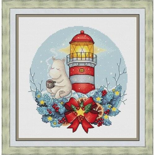 White Cross Stitch Kit Packages Counted Cross-Stitching Kits New Pattern NOT PRINTED Cross stich Painting Set