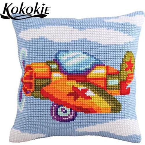 Crocheting Rug Kits Yarn cross stitch kits Embroidery Pillowcase Cartoon carpet latch hook rug kits plane pattern Needlework