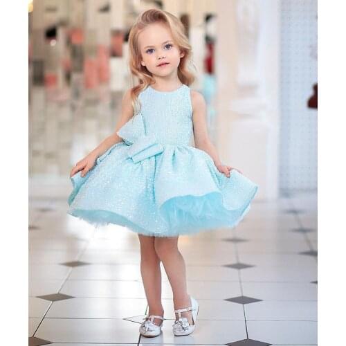 New Baby Girls Dresses Glitter Sequins Infant Kids clothes Children Birthday Party Dress Size 1-14Y