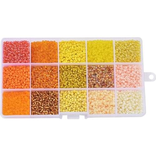 Orange Series Glass Seed Beads Diy Stained Glass Rice Bead Bracelet Beaded Jewelry Accessories