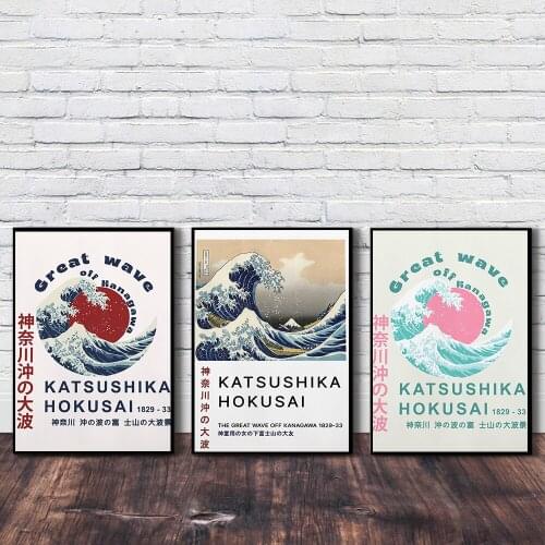 Original Kanagawa Surfing Katsushika Hokusai Canvas Painting Print and Poster Wall Pictures for Living Room Home Decor No Frame