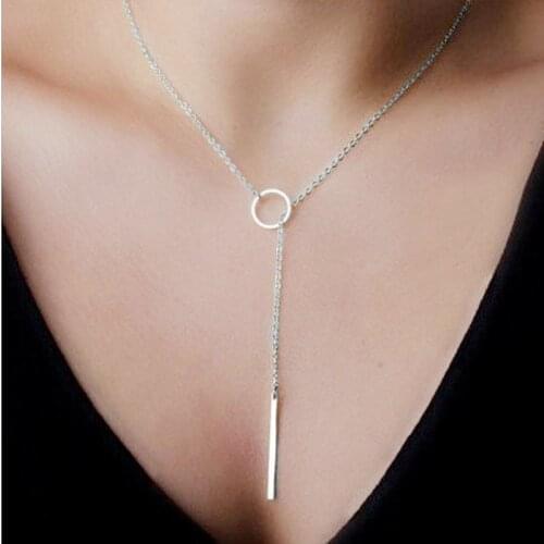 Necklace For Women Hot Circle Lariat Style Chain Jewelry Necklace Chic Y Shaped Womens Necklace Pendants jewelry naszyjnik N