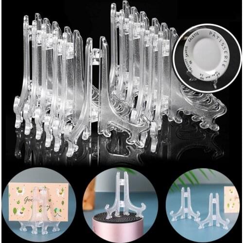 Plastic Easel Display Stand Holders for Bowl Dish Pictures Cards Frame Collectibles Desktop Weddings Party Home Decoration 3"