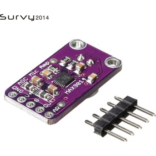 MAX9814 Microphone Amplifier Board Module Auto Gain Control for Arduino Programmable Attack and Release Ratio Low THD