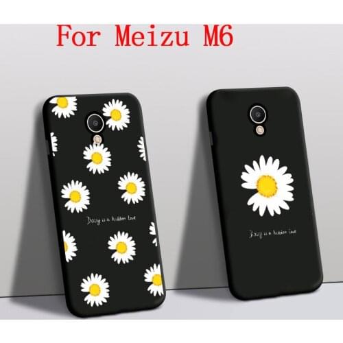 Funda For Meizu M6 case Silicone m711q m711c Protector Daisy Flowers Rose Mobile Phone Cover For Meizu m6 back Cover Black Shell