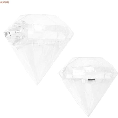Wedding Party Home Clear Diamond Shape Transparent Plastic Candy Box Favor Decor