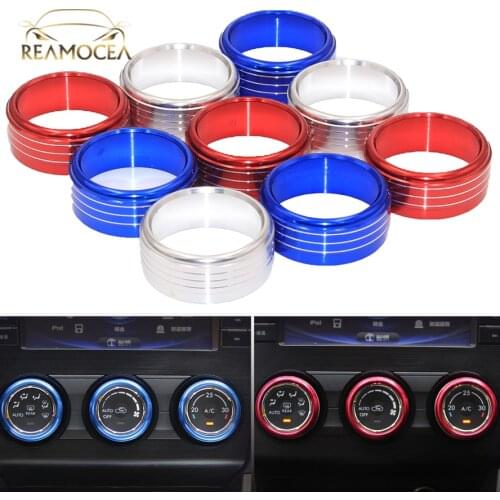 Reamocea 3Pcs Car Styling Aluminum Alloy Air Conditioner Condition Button Knob Ring Cover Trim For Subaru XV Forester 2013-2017