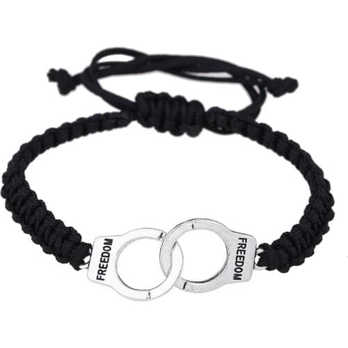 Adjustable Charm Bracelets for Women Couple Men Bracelet Handmade Hand Jewelry Black Wrap Cuff Leather Bracelet Bangles Gift Kid