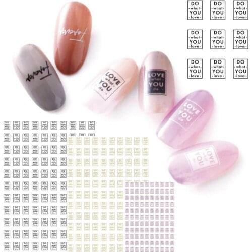 Do what you love LETTER series 6 colors 3d nail art stickers decal template diy nail tool decorations