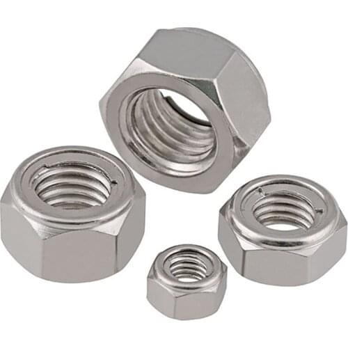 Hex Metal Lock Nuts A2 Stainless Self Locking Nut M3 4 5 6 8 10 12 14 16 20