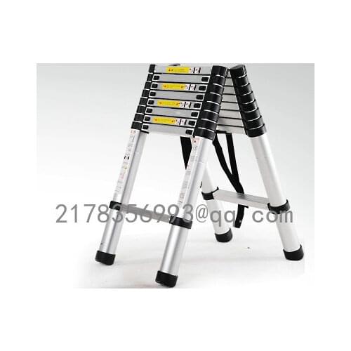 1.4m retractable folding aluminum herringbone ladder, multi-purpose home/library/engineering ladder