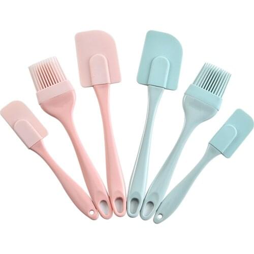 Newest Arrival 3 Pieces Silicone Scraper Portable Scraping Knife Oil Brush Baking Tools for Home Restaurant wholesale