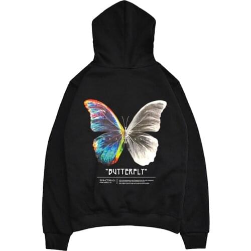 Hoodies Men 2020 Autumn Winter Sudadera Hombre Hip Hop Sweatshirt Hoodie Color Butterfly Streetwear Harajuku Pullover Hoodies