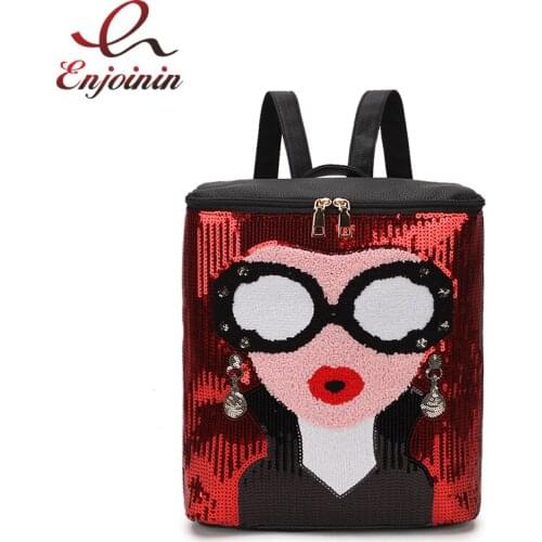Trendy Fashion Sequins Sexy Woman Design Dazzling Ladies Casual Backpack Shoulder Bag School Bags For Teenage Girls Female Bolsa