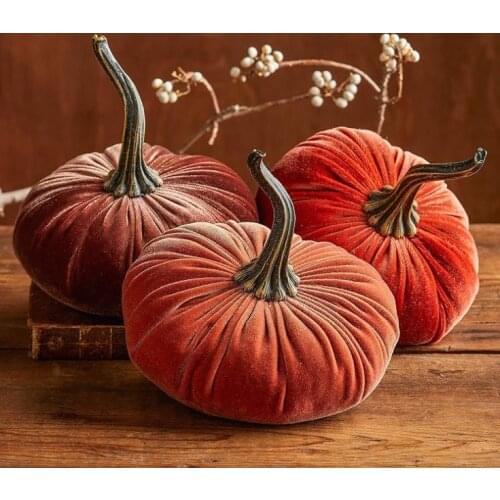 Halloween Party Decoration Simulated Velvet Pumpkins Soft Foam Pumpkin Exquisite Artificial Pumpkin-Thanksgiving Home Decor SN