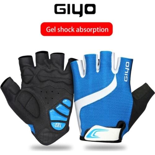 GIYO Fingerless Cycling Gloves MTB Road Racing Gel Gloves Breathable Outdoor Sports Short Gloves DH Anti-shock Bicycle Mittens